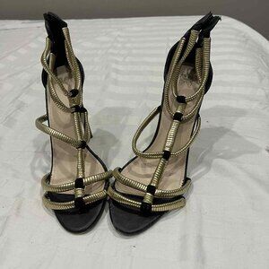 USED Victoria’s Secret Black/Gold High Heel Sandals
